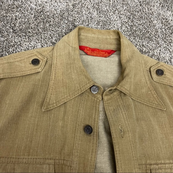 Vintage 70s Kings Road Shop Tan Denim Jacket Size Large - Picture 6 of 12